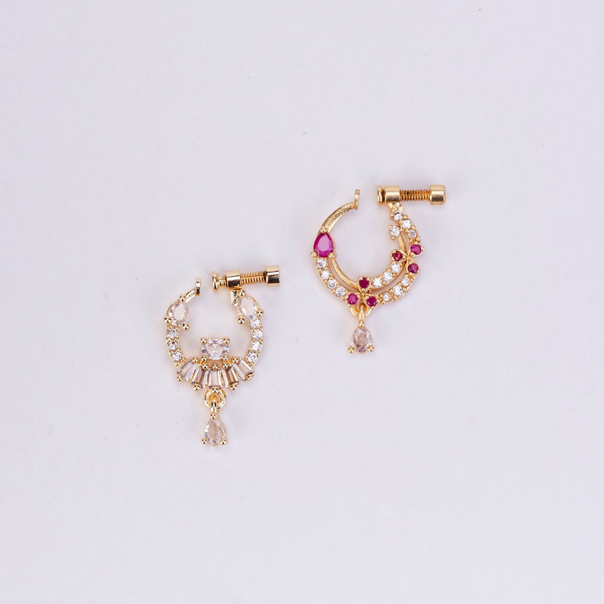 Nose Pin - Pleasurable Gold Plated Combo Nose Pin - Opal Touch