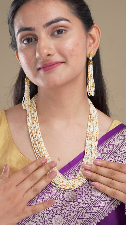 Moti Jhalar Necklace Set