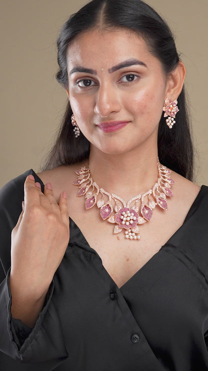 Timeless Flower Petals Rose Gold Necklace