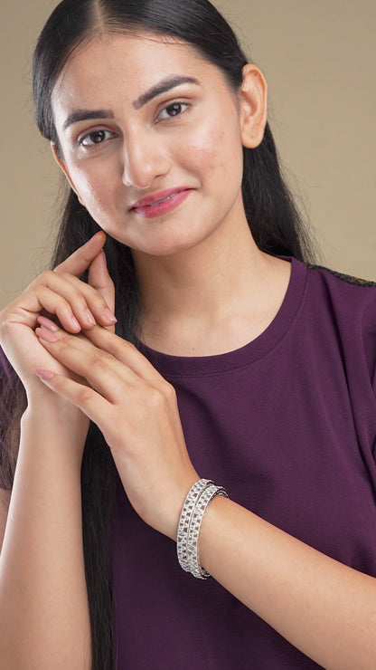 Aurora Bind Rhodium Bangles