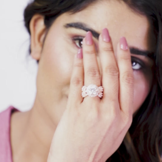 Women showing Marquise Cluster Ring