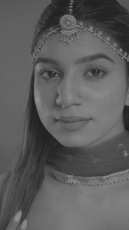 American Diamond Ganga Jamuna Borla (Matha Patti)