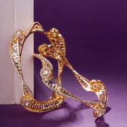 Opal Touch - Pristine Curly Studded Gold Bangles (Pack of 2) - Bangles