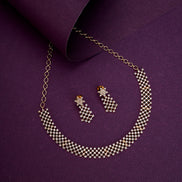 Necklace - Priyaasi Gold Plated AD Neklace - Opal Touch