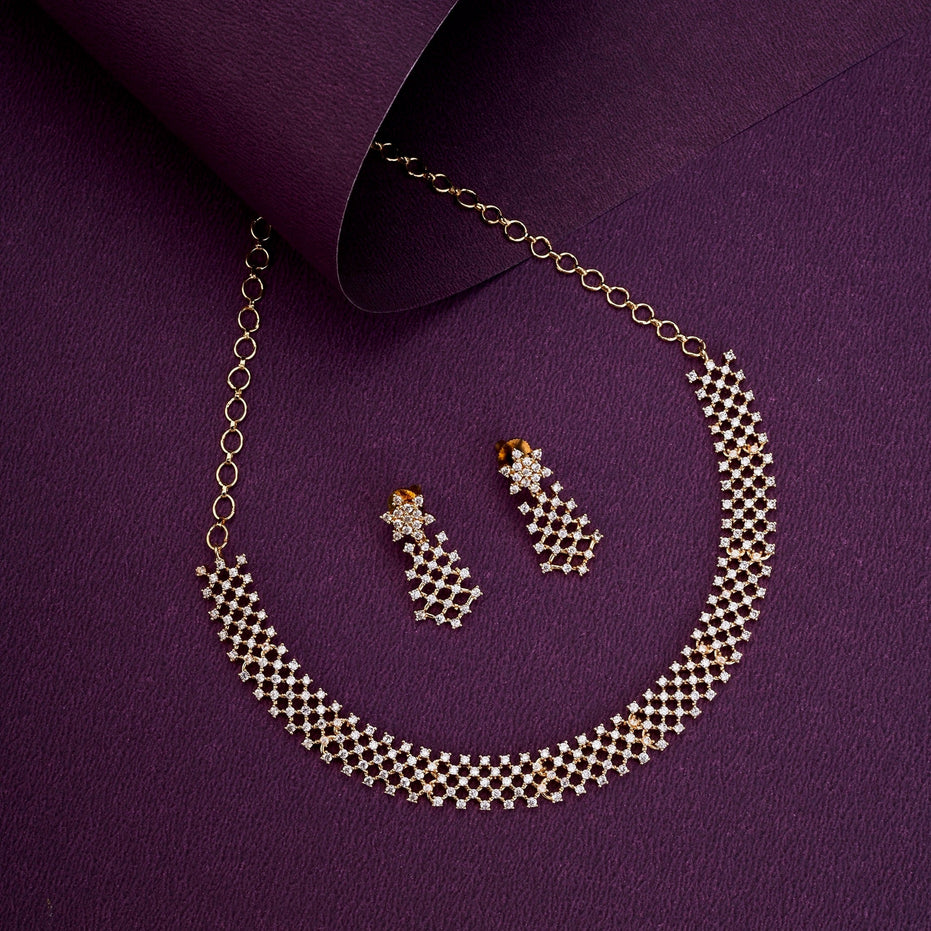 Necklace - Priyaasi Gold Plated AD Neklace - Opal Touch