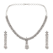 Opal Touch - Pure Snow White Necklace in Rhodium - Necklace