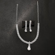 Opal Touch - Pure Snow White Necklace in Rhodium - Necklace