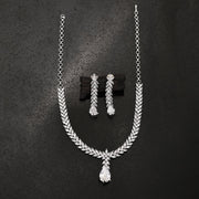 Opal Touch - Pure Snow White Necklace in Rhodium - Necklace