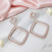 Pure White Rose Gold Earrings - Opal Touch