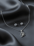 R' Initial Necklace and Cubic Zirconia Stud Earrings Set (Pack of 2) - Opal Touch