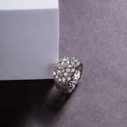 Rings - Radiant Bloom Rhodium Ring - Opal Touch