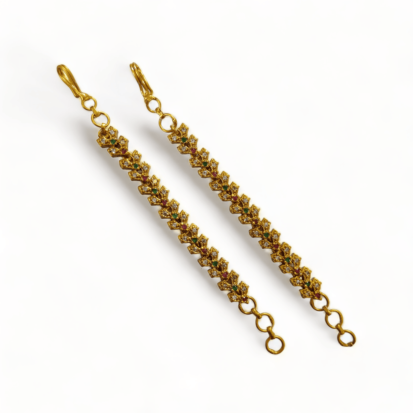 Opal Touch - Radiant Festivity Matil - Red-Green-White Matte Plated Black - Ear Chain