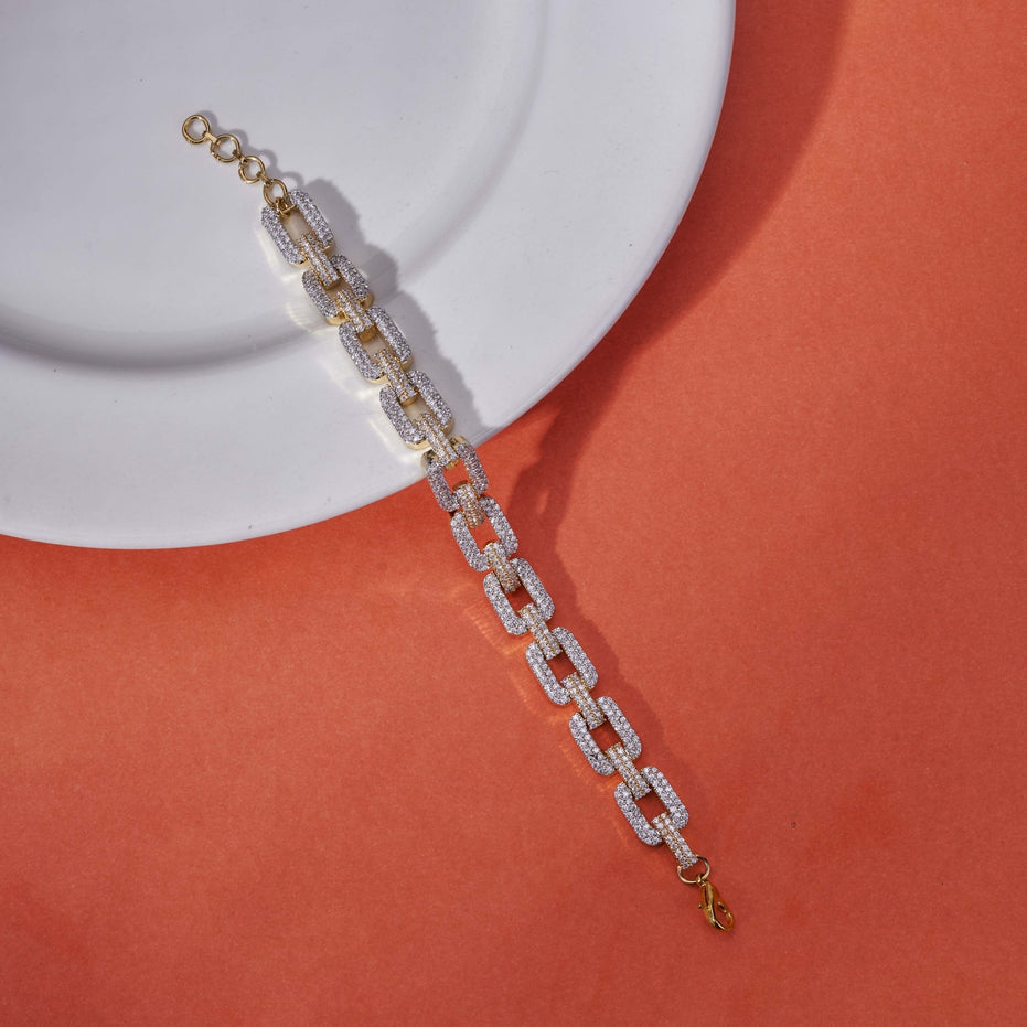 Bracelet - Radiant Hoop Gold Silver Plated Bracelet - Opal Touch