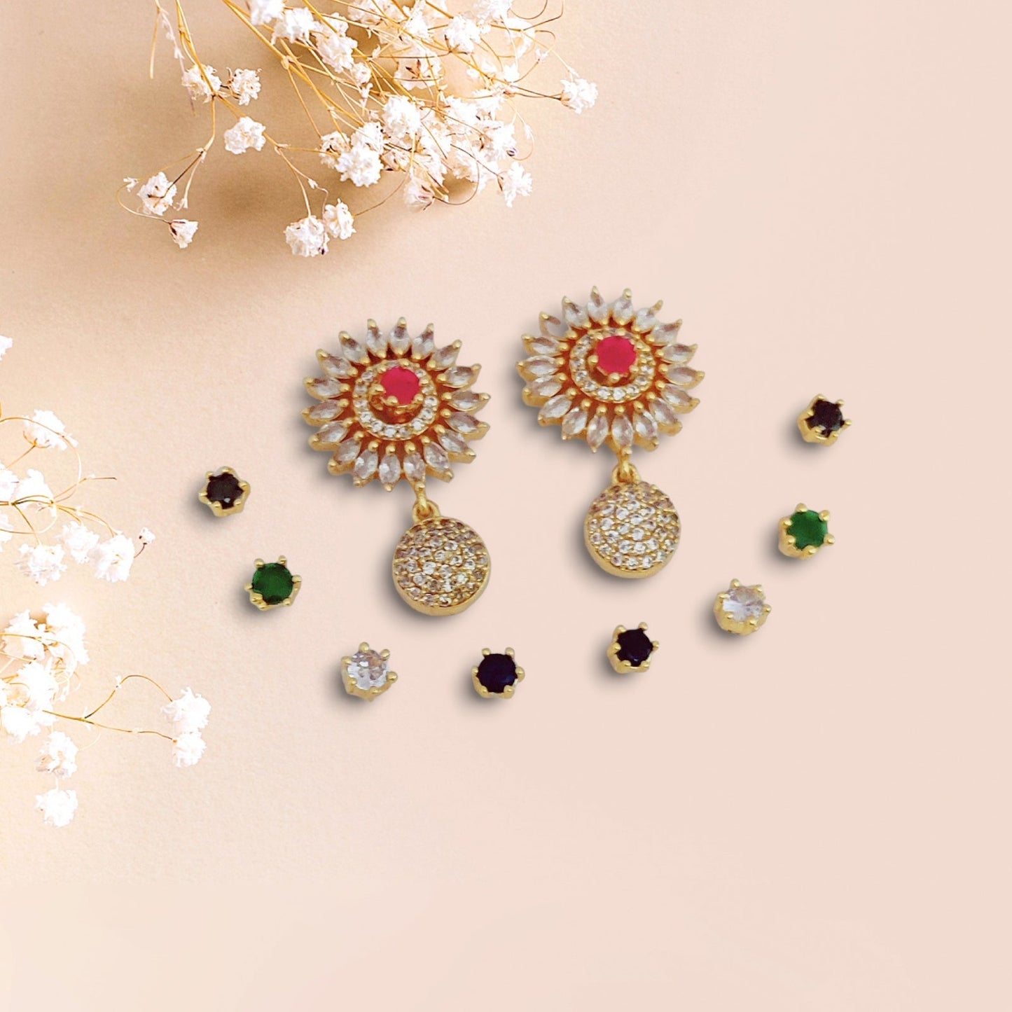 Opal Touch - Radiant Mosaic Glam Earrings - Earrings