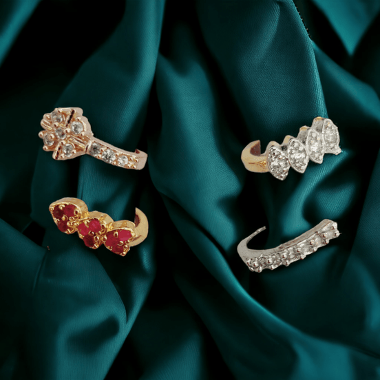 Opal Touch - Radiant Multicolor Nose Pin Collection (Pack of 4) - Nose Pin