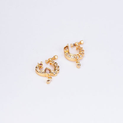 Nose Pin - Radiant Peacock Shaped Combo Gold Plated Nose Pins - Opal Touch
