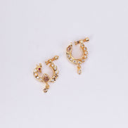 Nose Pin - Radiant Peacock Shaped Combo Gold Plated Nose Pins - Opal Touch