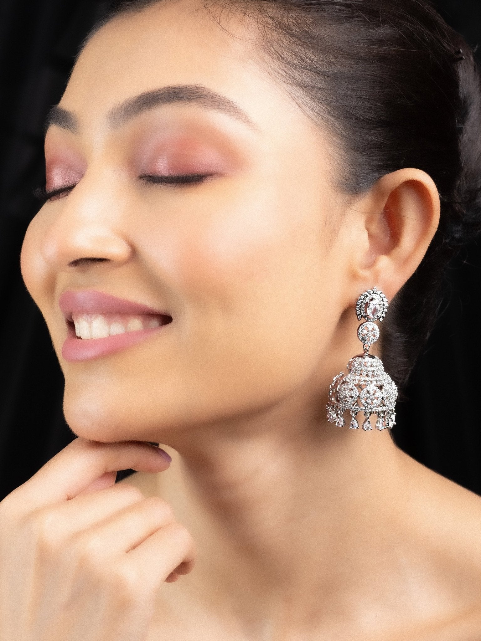 Radiant Pearl Jhumka - Opal Touch