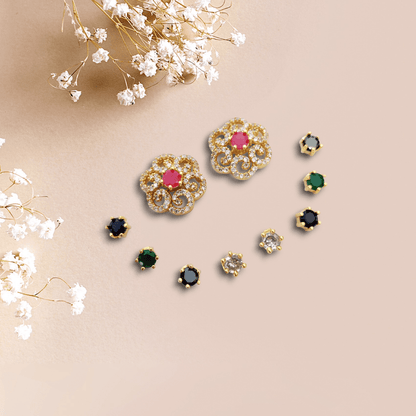 Opal Touch - Radiant Rainbow Charm Earrings - Earrings