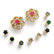 Opal Touch - Radiant Rainbow Charm Earrings - Earrings