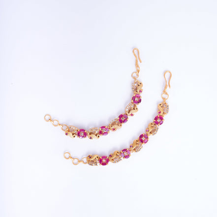 Opal Touch - Radiant Red-White Ear Chain - Ear chain (Matil)