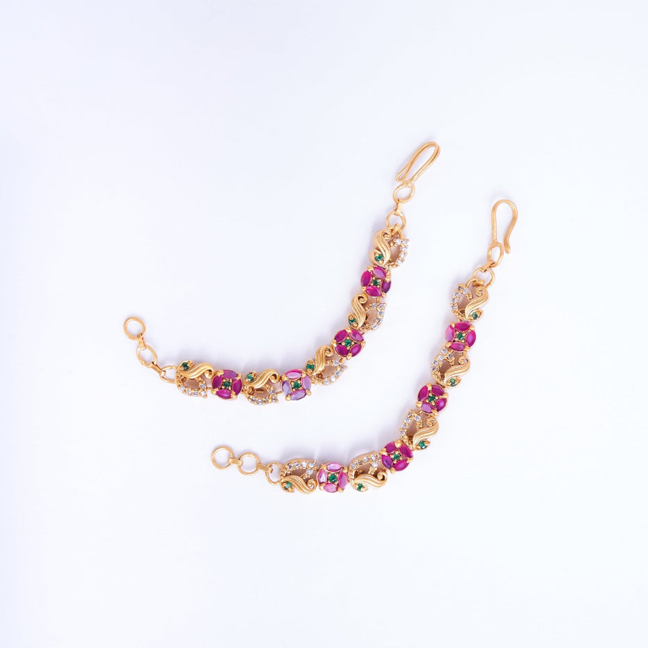 Opal Touch - Radiant Red-White Ear Chain - Ear chain (Matil)