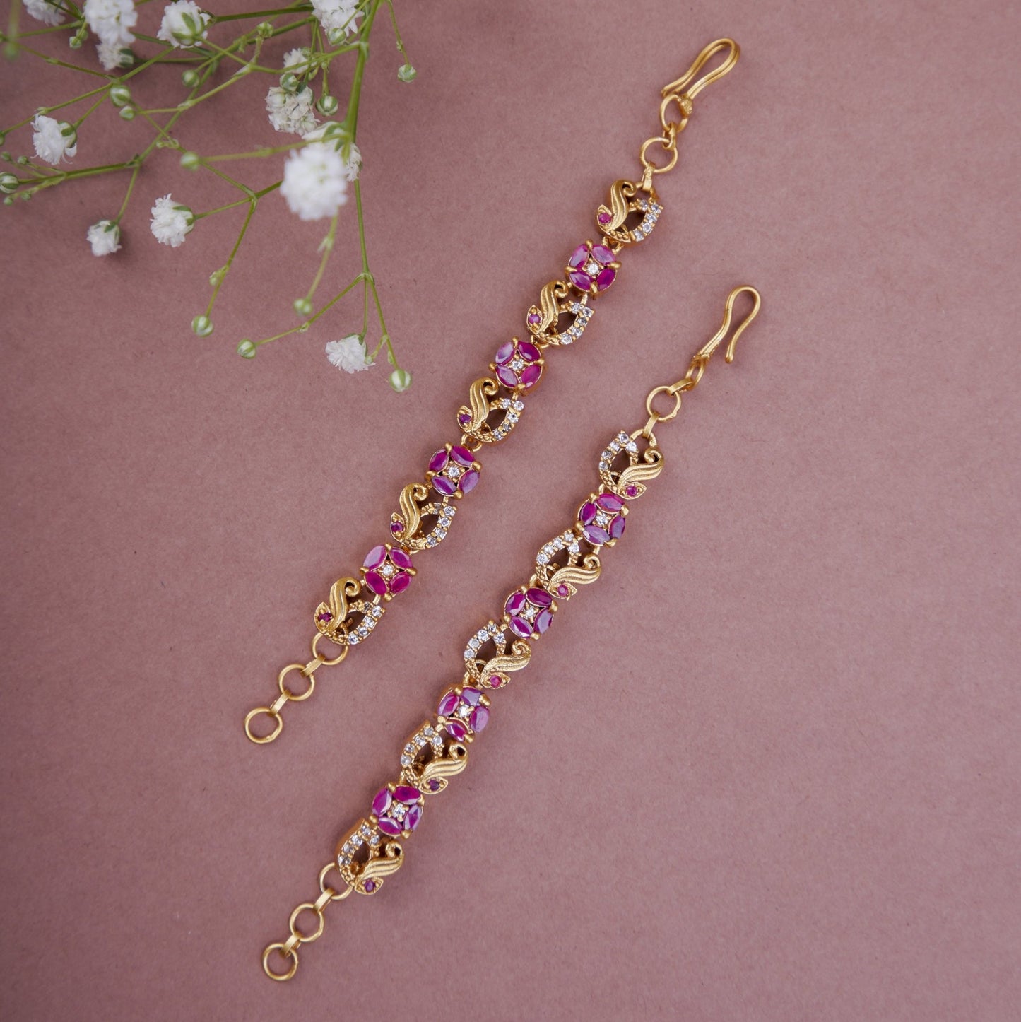 Opal Touch - Radiant Red-White Ear Chain - Ear chain (Matil)