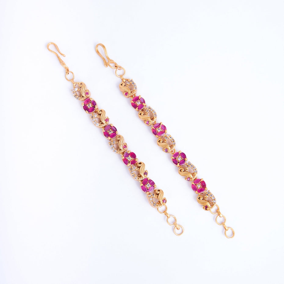 Opal Touch - Radiant Red-White Ear Chain - Ear chain (Matil)
