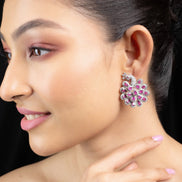 Radiant Red - White Earrings - Opal Touch