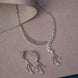 Necklace - Radiant Rhodium - Plated Necklace Set with Sparkling Teardrop - Opal Touch