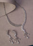 Necklace - Radiant Rhodium - Plated Necklace Set with Sparkling Teardrop - Opal Touch