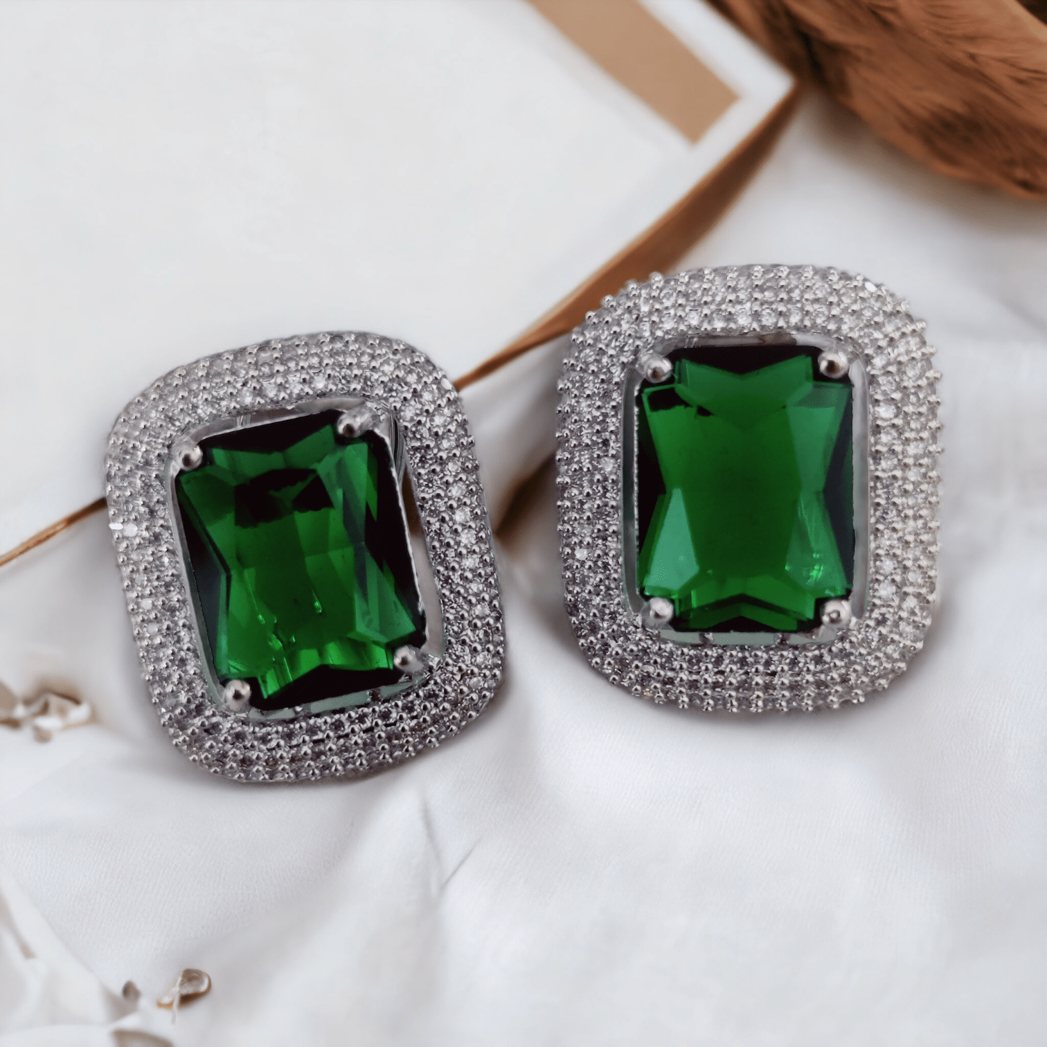 Opal Touch - Radiant Rhodium Studs - Studs