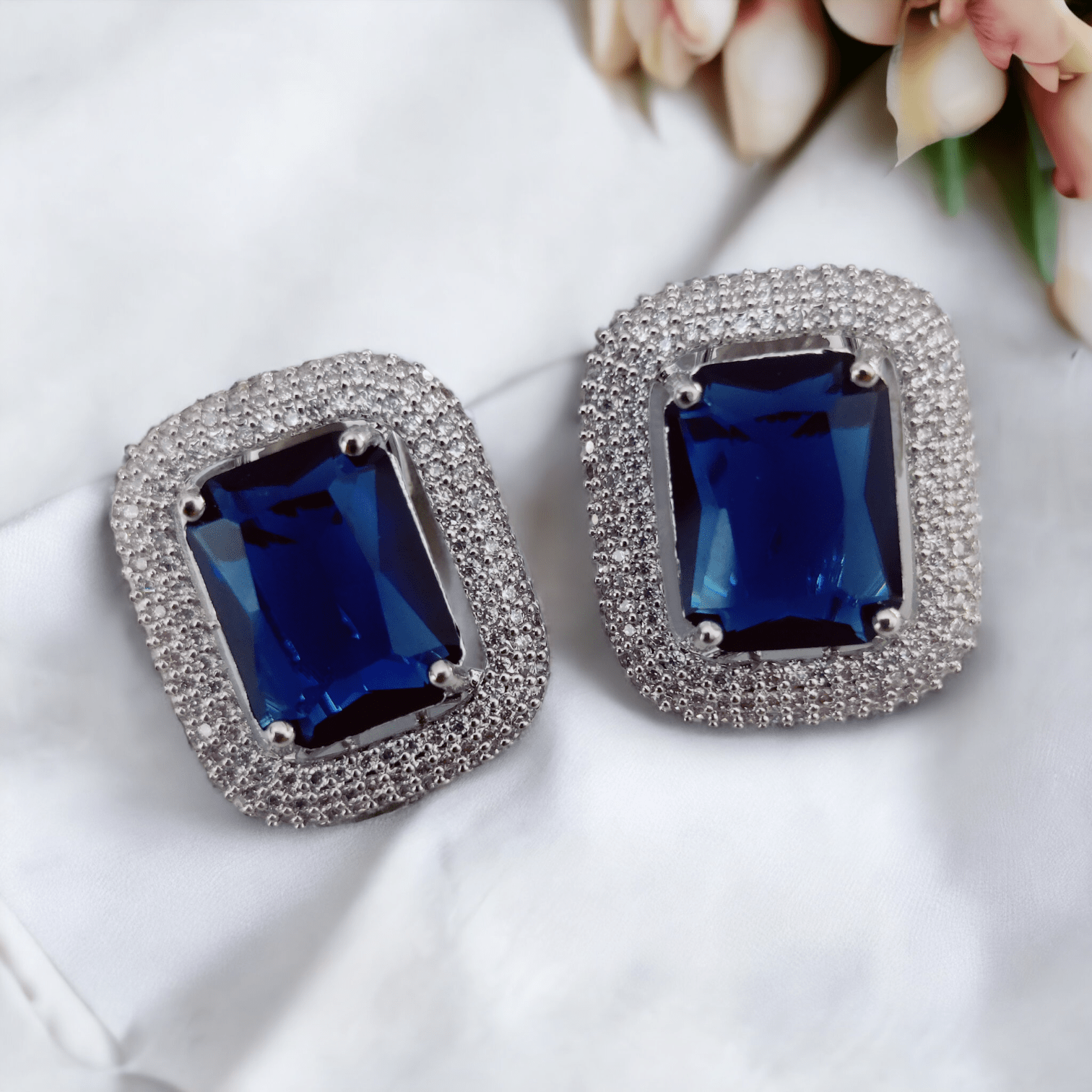 Opal Touch - Radiant Rhodium Studs - Studs