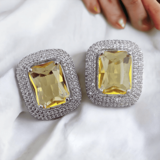 Opal Touch - Radiant Rhodium Studs - Studs