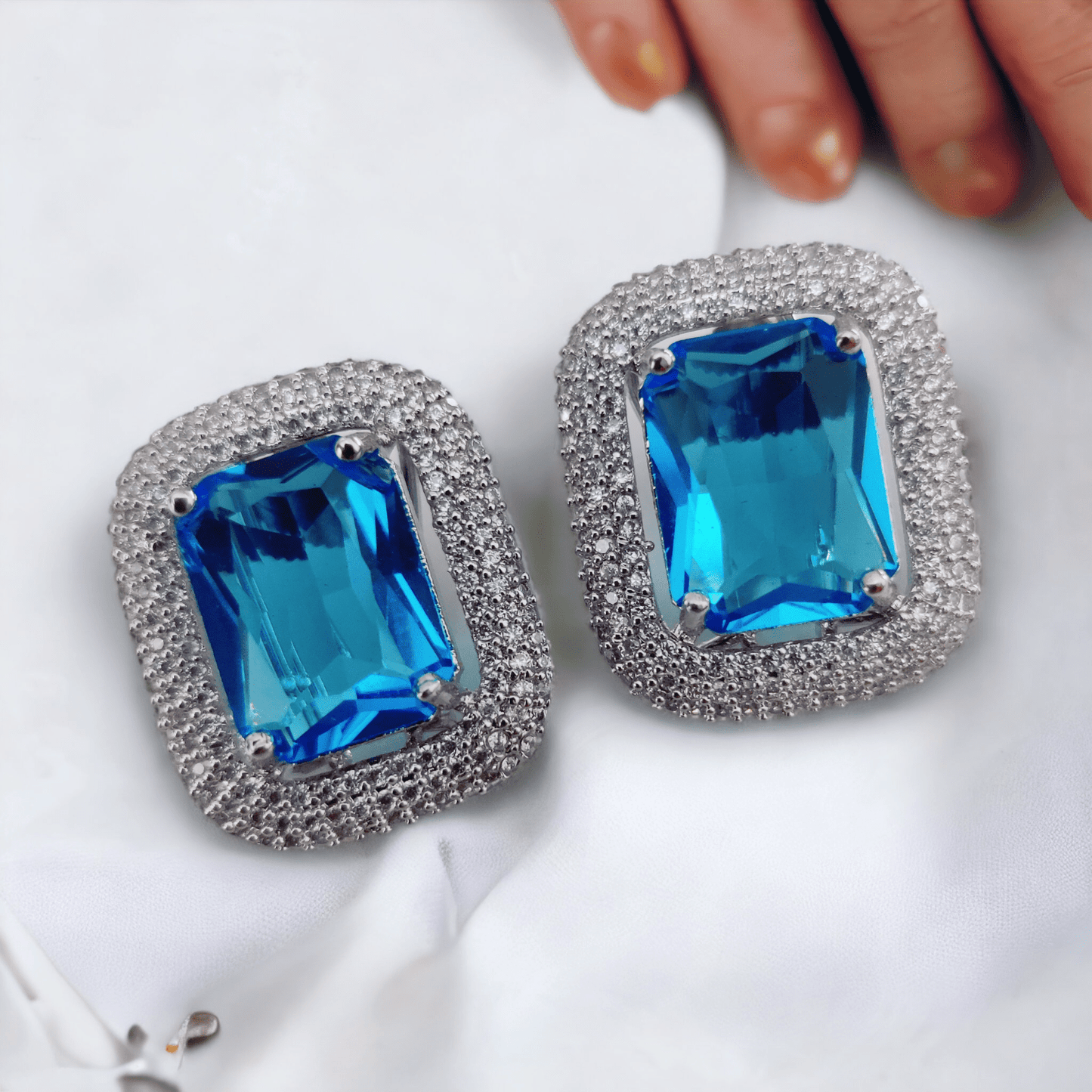 Opal Touch - Radiant Rhodium Studs - Studs