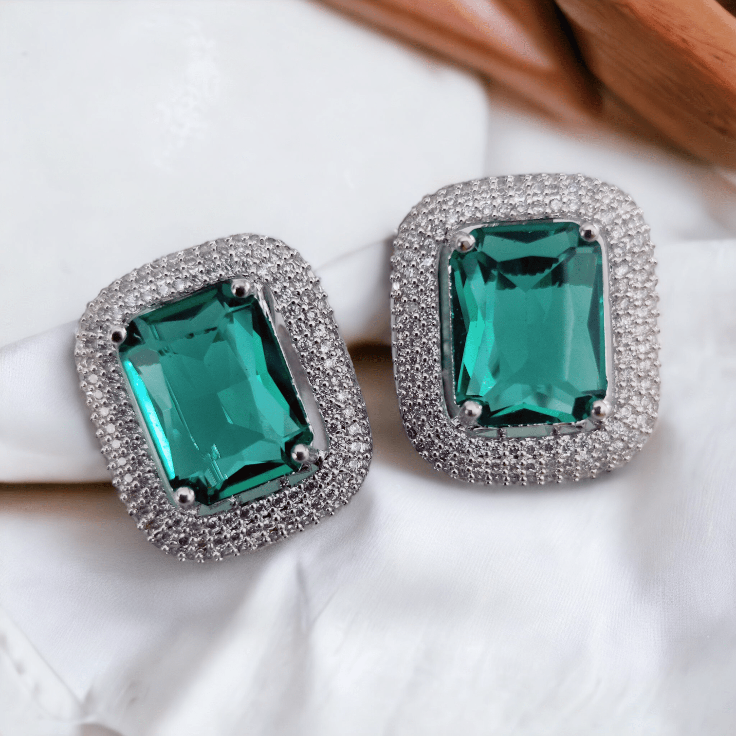 Opal Touch - Radiant Rhodium Studs - Studs