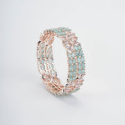 Opal Touch - Radiant Rose Gold Multicolor Bangles Set (Pack of 2) - Bangles