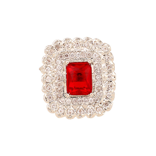 Opal Touch - Radiant Rouge Brass Ring -