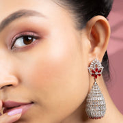Earrings - Radiant Teardrop Crystal Statement Rhodium Plated Earrings - Opal Touch
