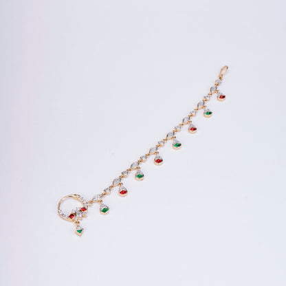 Nose Pin - Radiant Two Tone Gold Silver Nath - Opal Touch