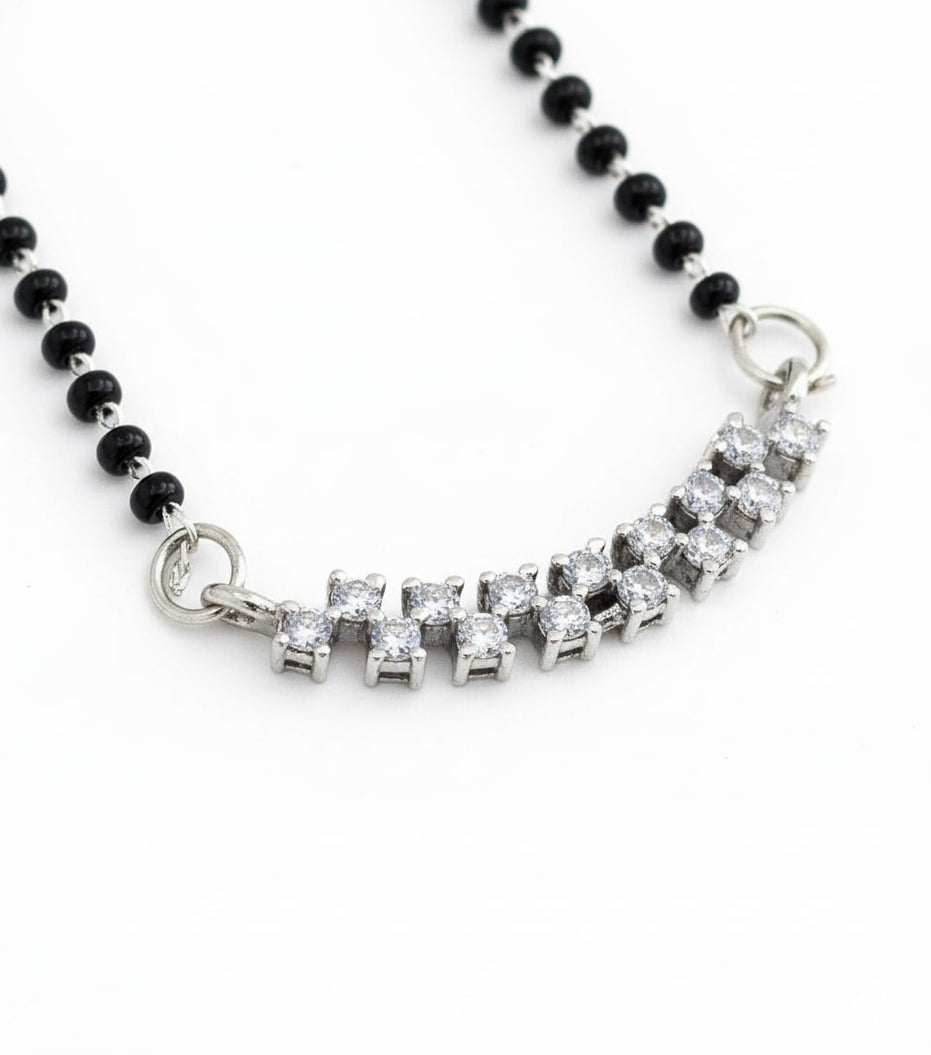 Radiant Unity Rhodium Mangalsutra - Opal Touch