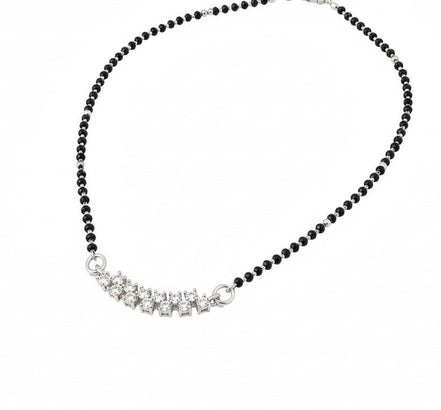 Radiant Unity Rhodium Mangalsutra - Opal Touch