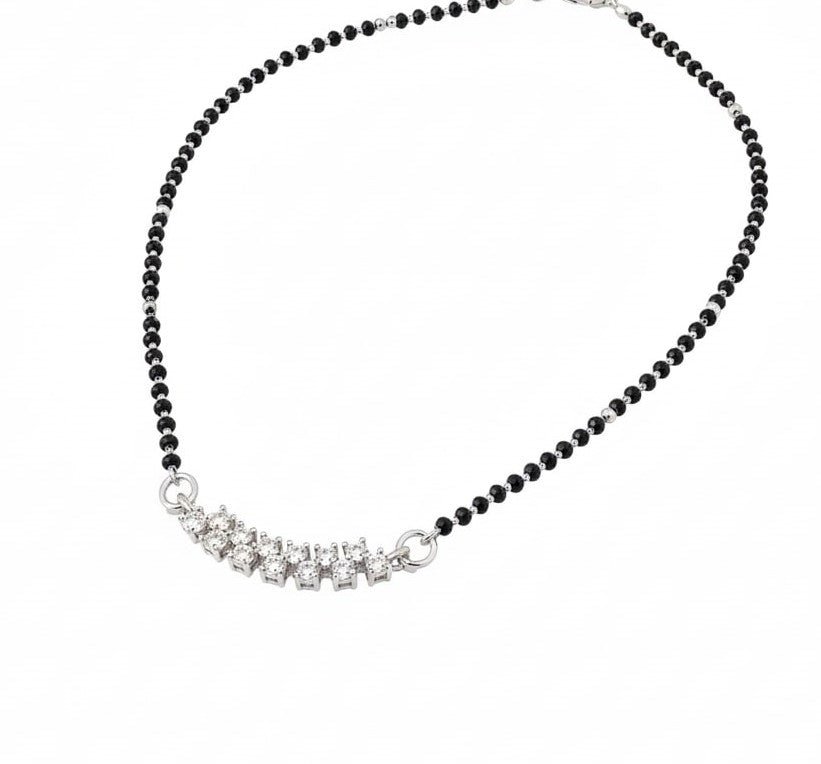 Radiant Unity Rhodium Mangalsutra - Opal Touch
