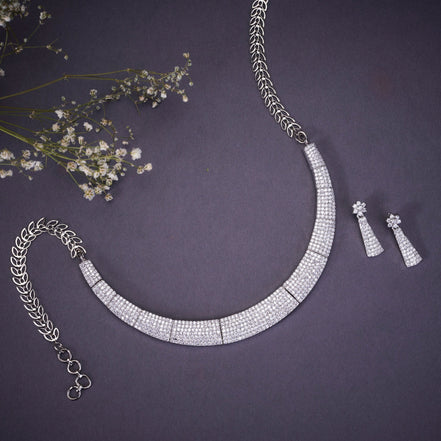 Opal Touch - Radiant White Elegance Necklace - Necklace