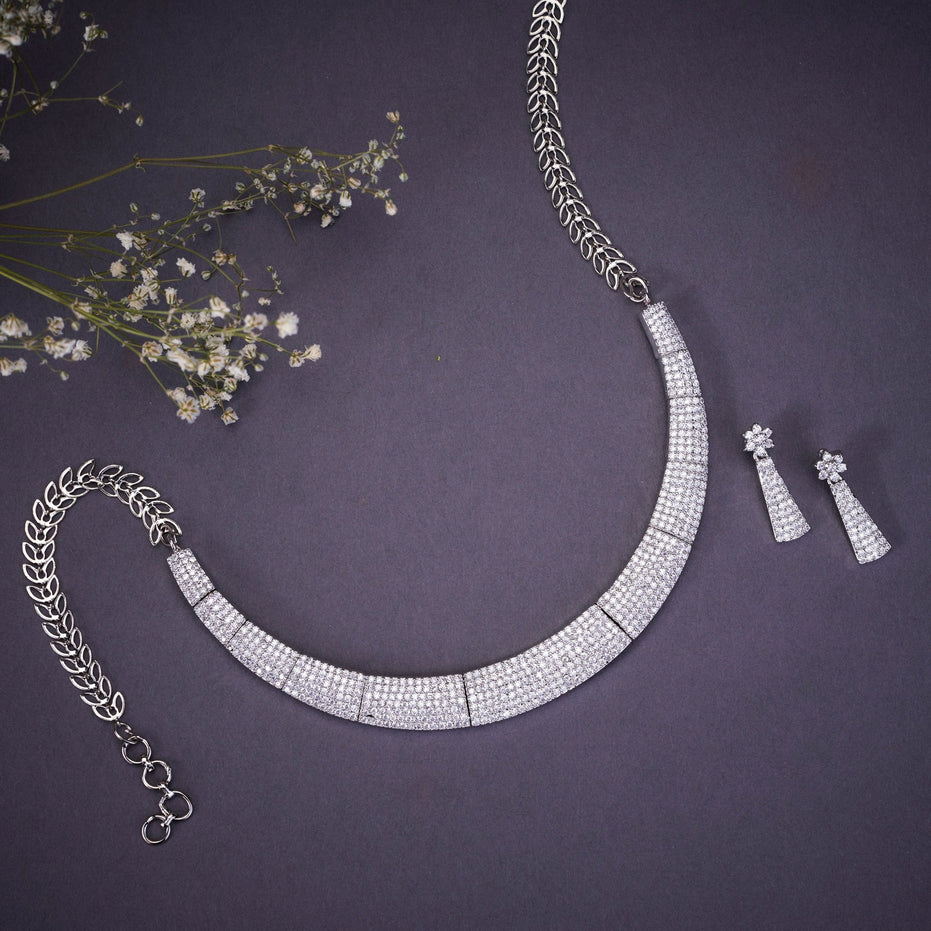 Opal Touch - Radiant White Elegance Necklace - Necklace