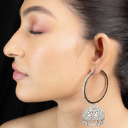 Radiant White Jhumka - Opal Touch