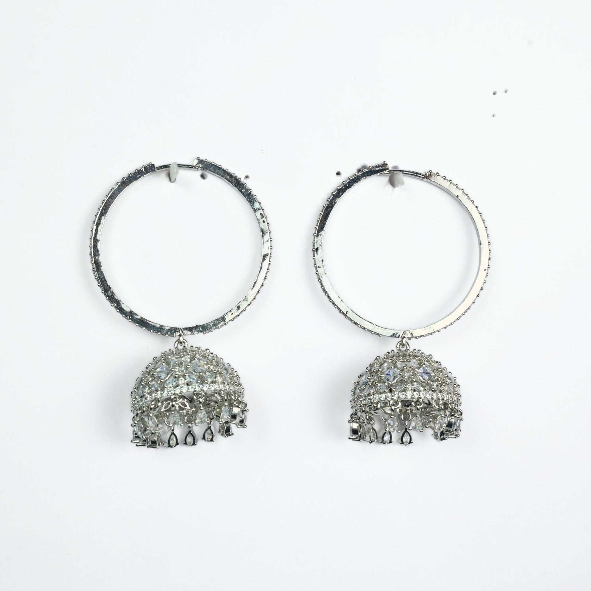 Radiant White Jhumka - Opal Touch