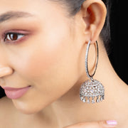 Radiant White Jhumka - Opal Touch