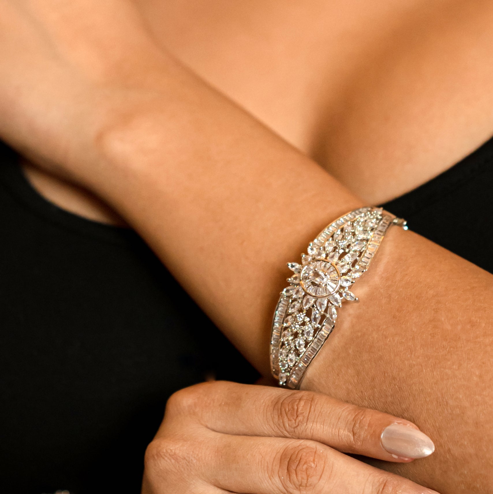 Opal Touch - Radiant White Rhodium Bracelet - Bracelets