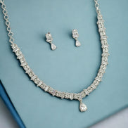 Necklace - Radiant White Rhodium Plated Necklace - Opal Touch
